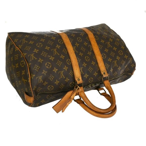 Authentic LOUIS VUITTON Keepall 45 Travel Hand Bag Monogram Leather Brown - Picture 11 of 16